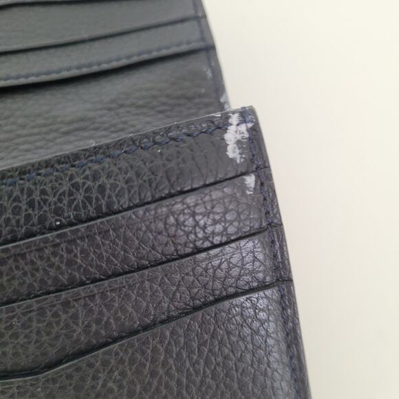 Dunhill Designer Checkbook Card Bill Holder Wallet Black Bifold Leather Long - Picture 4 of 11